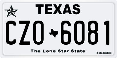 TX license plate CZO6081