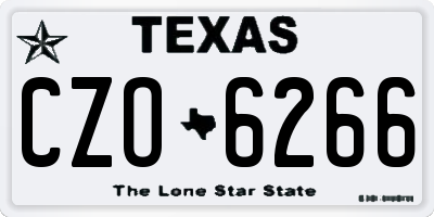 TX license plate CZO6266
