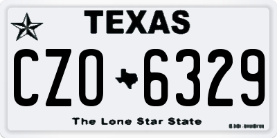TX license plate CZO6329