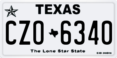 TX license plate CZO6340