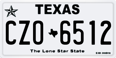 TX license plate CZO6512