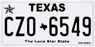 TX license plate CZO6549
