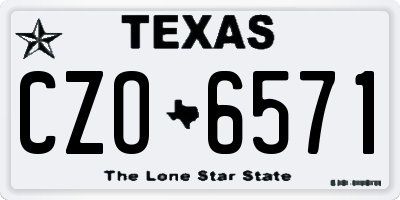 TX license plate CZO6571