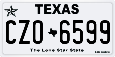 TX license plate CZO6599