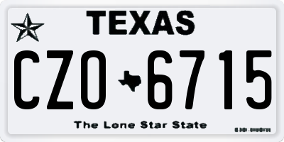 TX license plate CZO6715