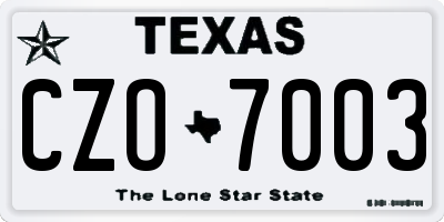 TX license plate CZO7003