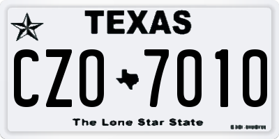 TX license plate CZO7010