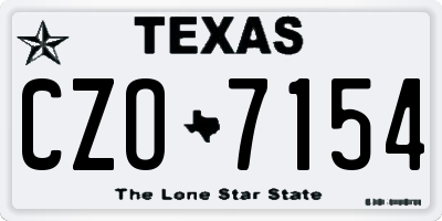 TX license plate CZO7154