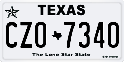 TX license plate CZO7340