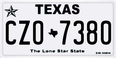 TX license plate CZO7380