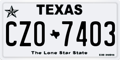 TX license plate CZO7403