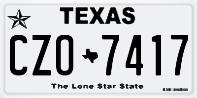 TX license plate CZO7417