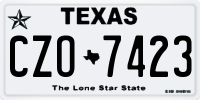 TX license plate CZO7423