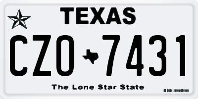 TX license plate CZO7431