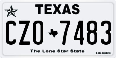 TX license plate CZO7483