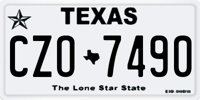 TX license plate CZO7490