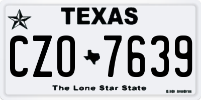TX license plate CZO7639