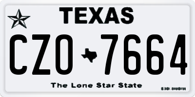TX license plate CZO7664