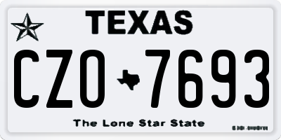 TX license plate CZO7693