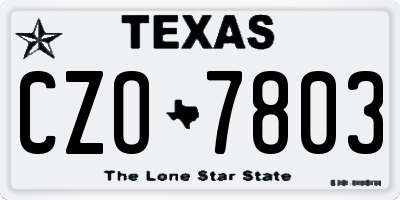 TX license plate CZO7803