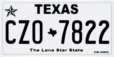 TX license plate CZO7822