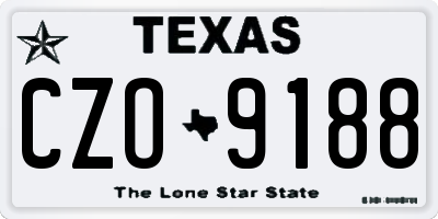 TX license plate CZO9188