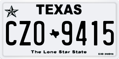 TX license plate CZO9415