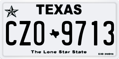 TX license plate CZO9713