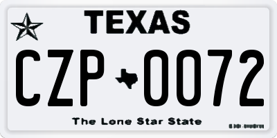 TX license plate CZP0072