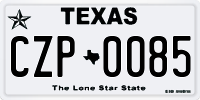 TX license plate CZP0085