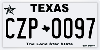 TX license plate CZP0097