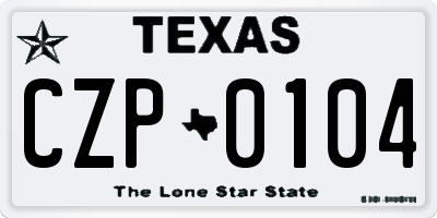 TX license plate CZP0104