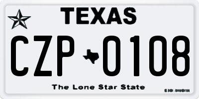 TX license plate CZP0108