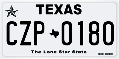 TX license plate CZP0180