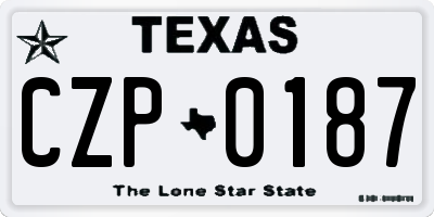 TX license plate CZP0187