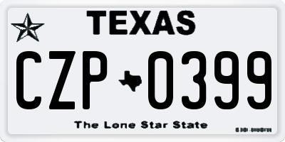 TX license plate CZP0399