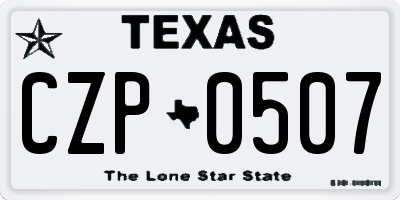 TX license plate CZP0507