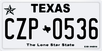 TX license plate CZP0536