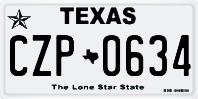 TX license plate CZP0634