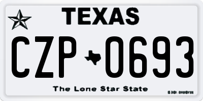 TX license plate CZP0693