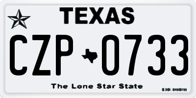 TX license plate CZP0733