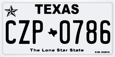 TX license plate CZP0786