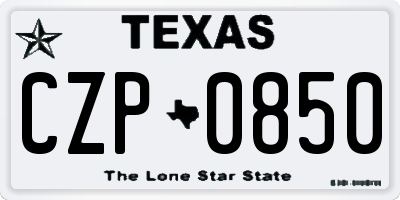 TX license plate CZP0850