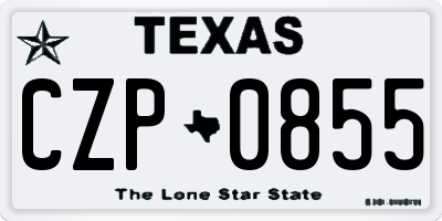 TX license plate CZP0855