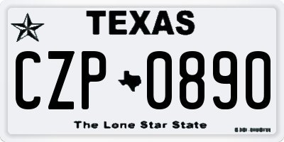 TX license plate CZP0890