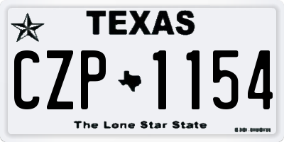 TX license plate CZP1154