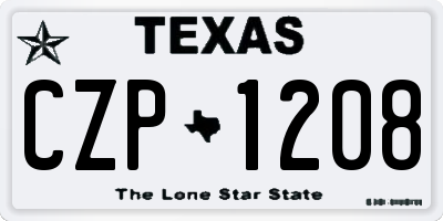 TX license plate CZP1208