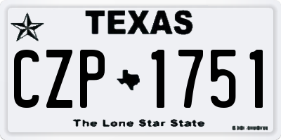 TX license plate CZP1751
