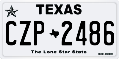 TX license plate CZP2486