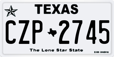 TX license plate CZP2745